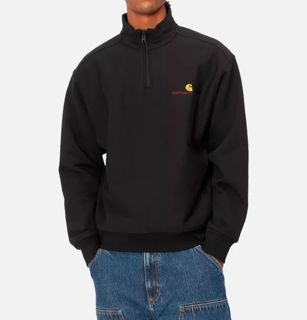 American Scrip Half Zip Black