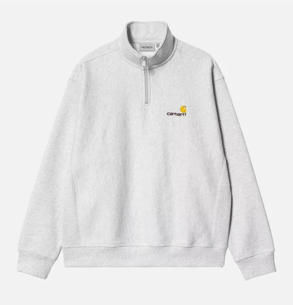 American Script Half Zip Ash Heather