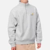American Script Half Zip Ash Heather