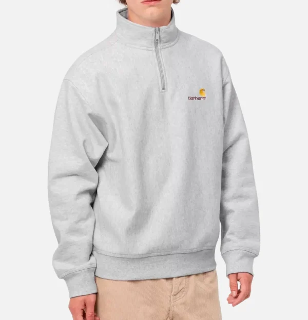American Script Half Zip Ash Heather