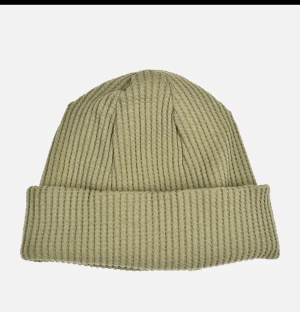 Bonnet Waffle Knit Cap Olive