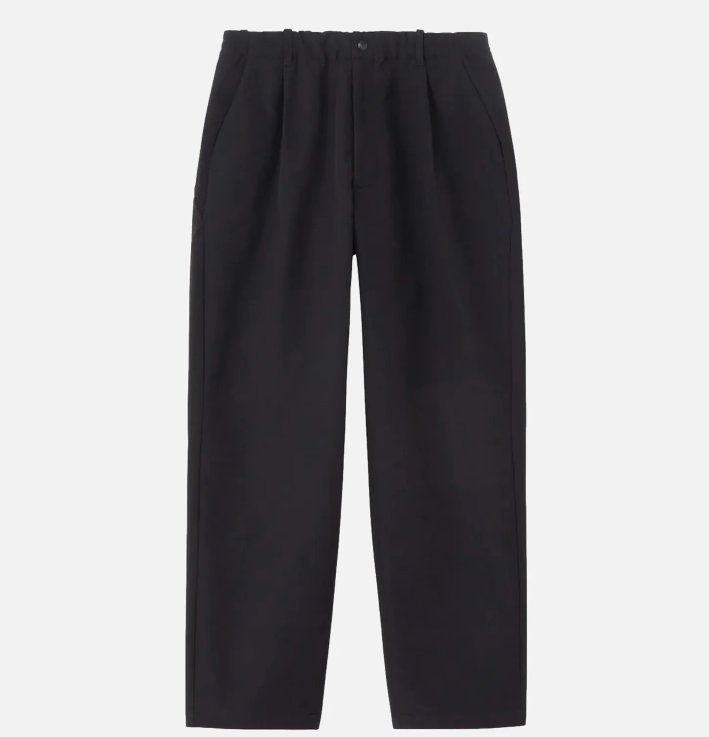 Brushed Back One Tuck Pant Black
