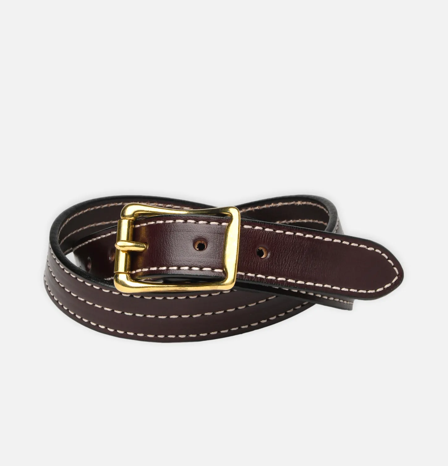 Ceinture Triple Stitched Dark Brown