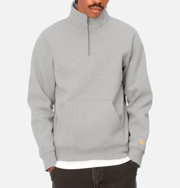 chase_neck_zip_sweat_grey_3.webp Chase Neck Zip Sweat Grey Heather