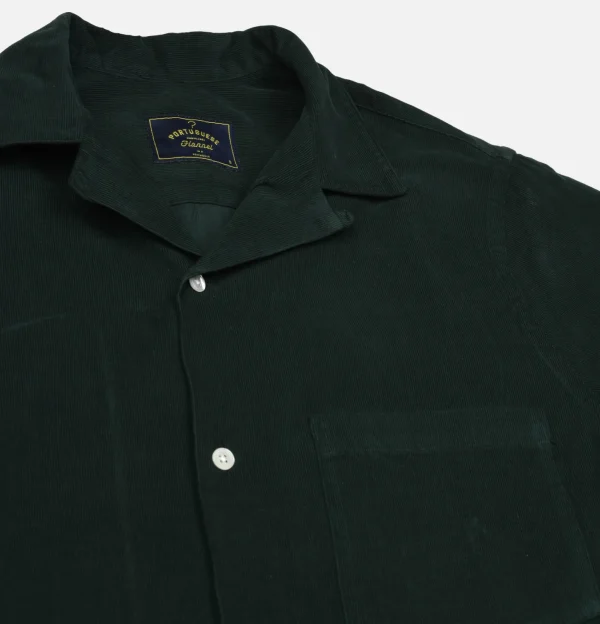 Chemise Cord Camp Collar Green