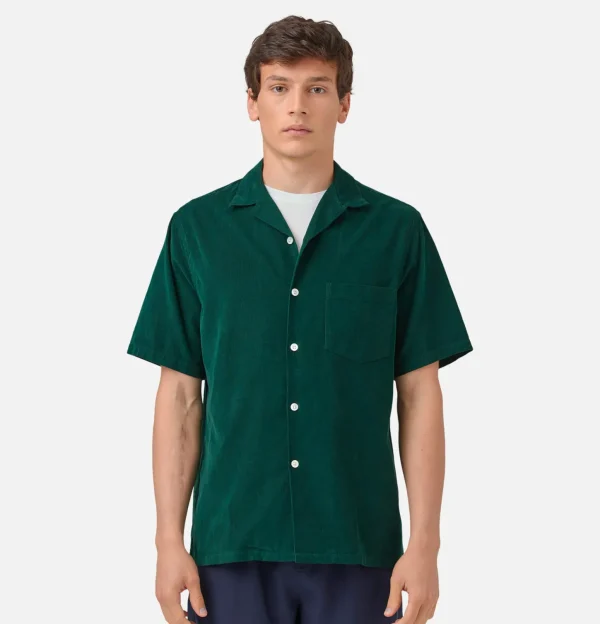 Chemise Cord Camp Collar Green
