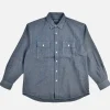 Cigarette Chambray Shirt Blue