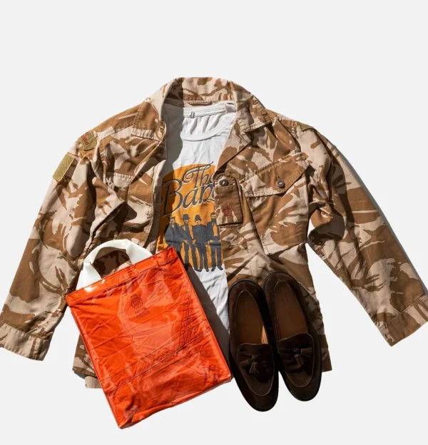 Covered Parachute Document Bag Orange