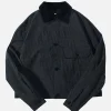 Cropped Work Jacket Check Noir