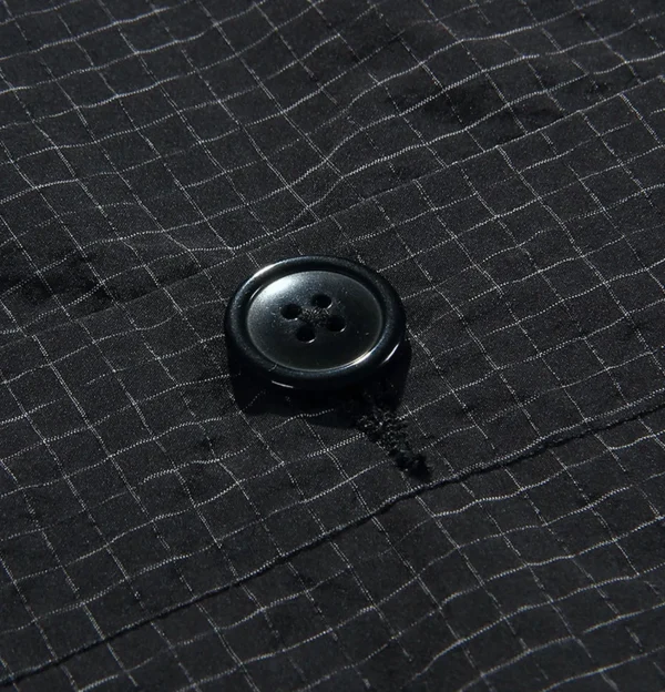 Cropped Work Jacket Check Noir