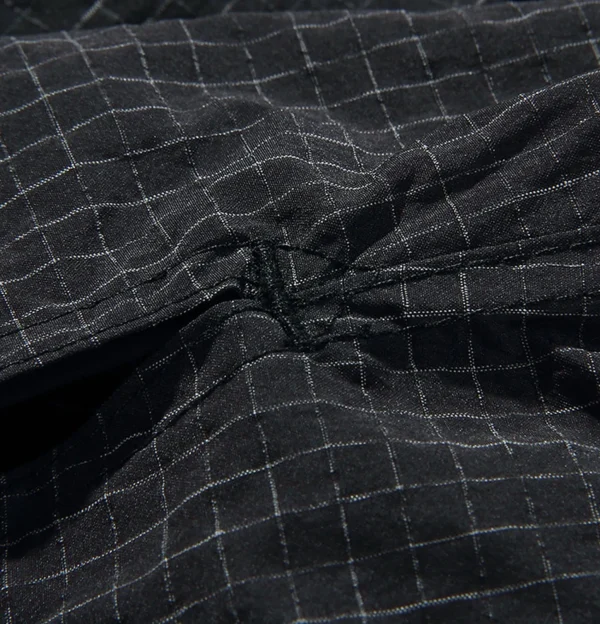 Cropped Work Jacket Check Noir