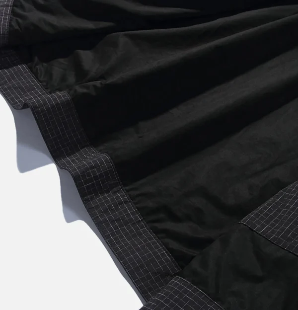 Cropped Work Jacket Check Noir