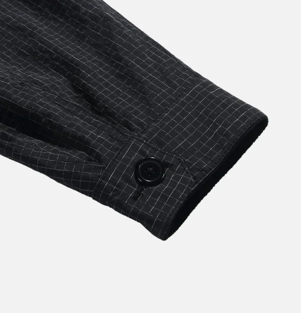 Cropped Work Jacket Check Noir