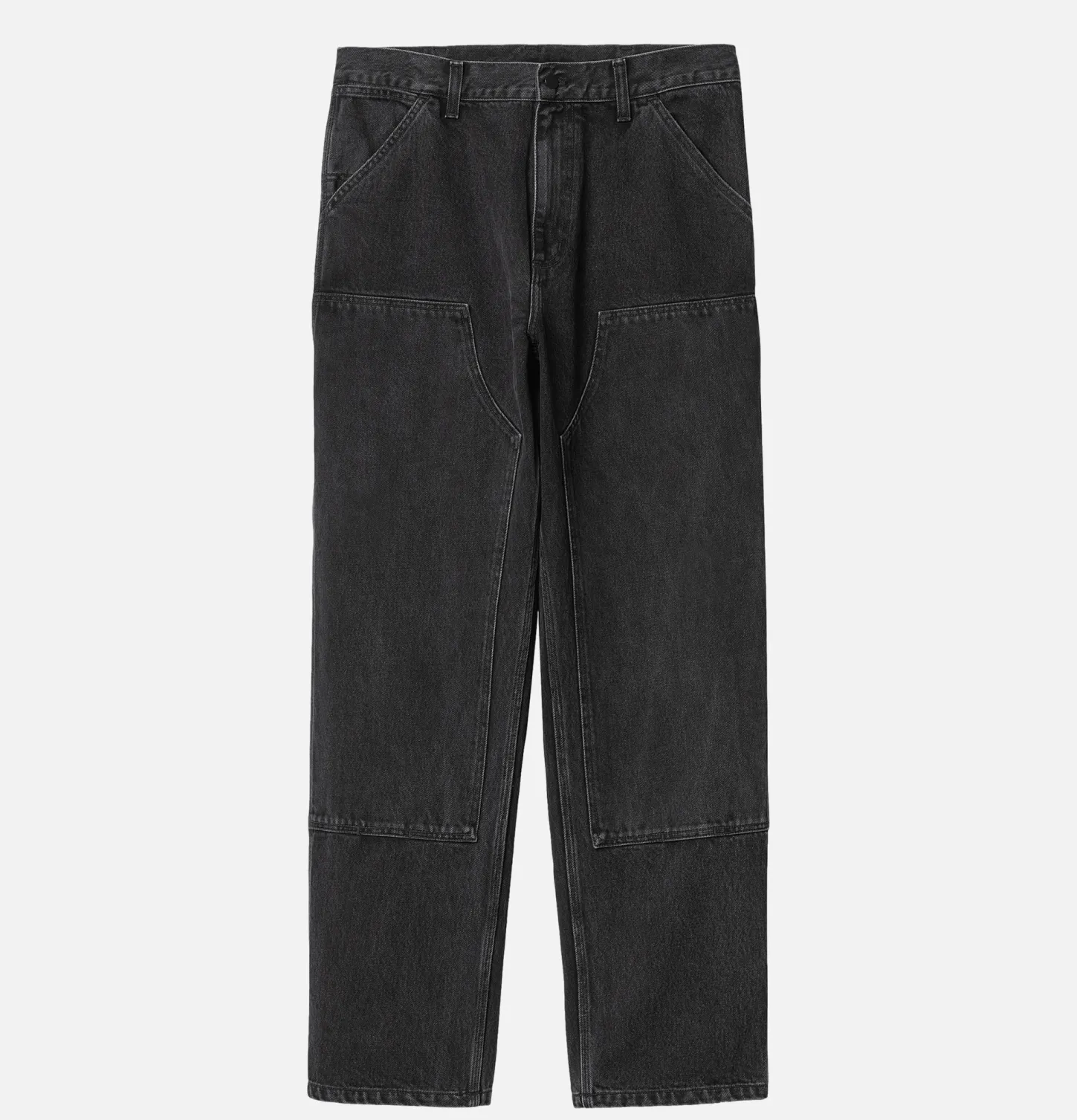 Double Knee Pant Black Washed