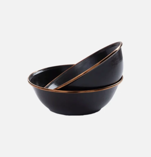 Enamel Bowl Set X 2 Charcoal