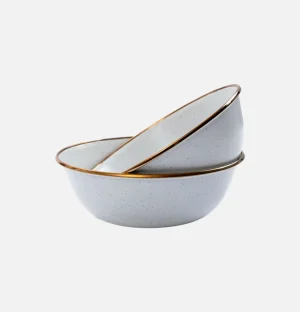 Enamel Bowl Set X 2 Eggshell