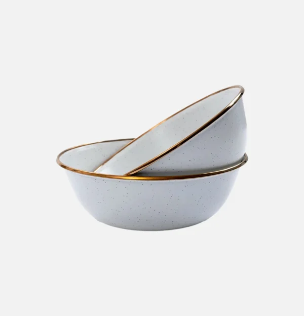 Enamel Bowl Set X 2 Eggshell
