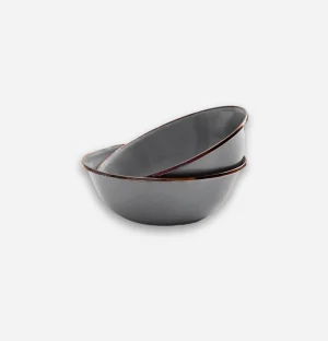Enamel Bowl Set x 2 Grey