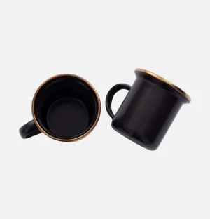 Enamel Cup Set X 2 Charcoal