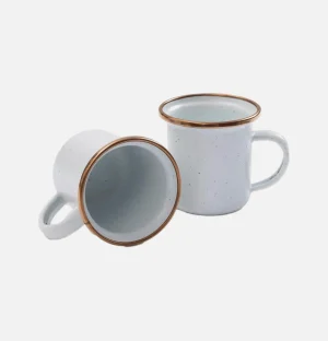 Enamel Cup Set X 2 Egg Shell