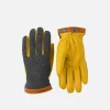 Gants Deerskin Wool Tricot Charcoal