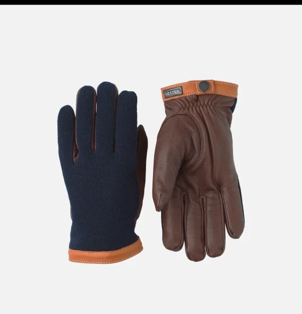 Gants Deerskin Wool Tricot Navy