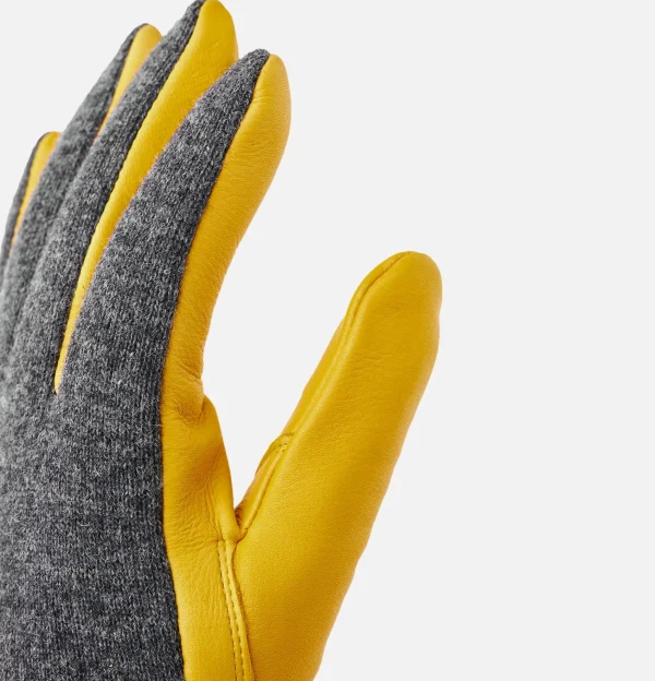 Gants Deerskin Wool Tricot Charcoal