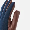 Gants Deerskin Wool Tricot Navy
