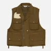 Gilet de pêche classique Olive
