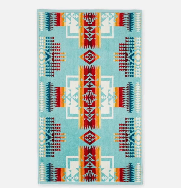 Jacquard Hand Towel Chief Joseph Aqua