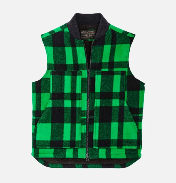 Lined Mackinaw Wool Vest Green