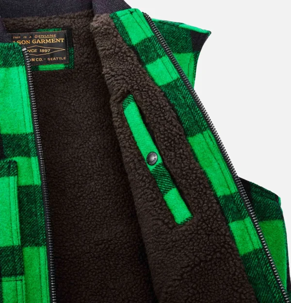 Lined Mackinaw Wool Vest Green