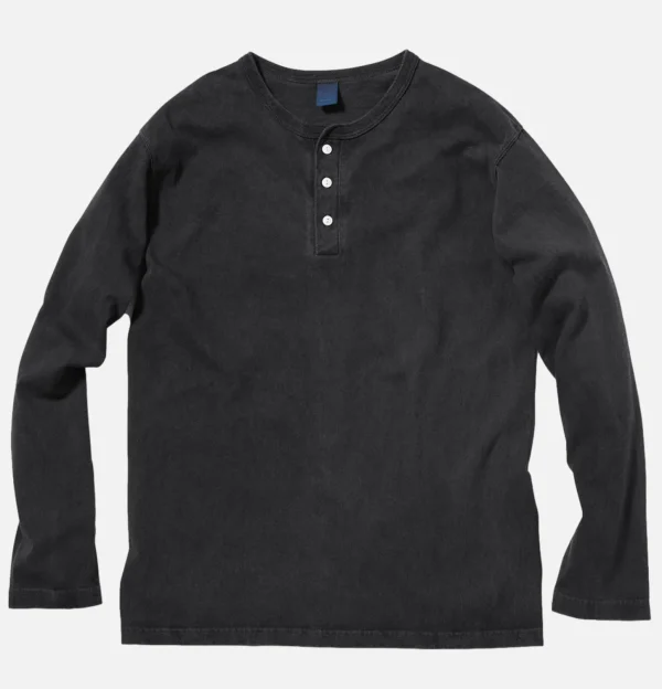 Ls Henley Tee Black