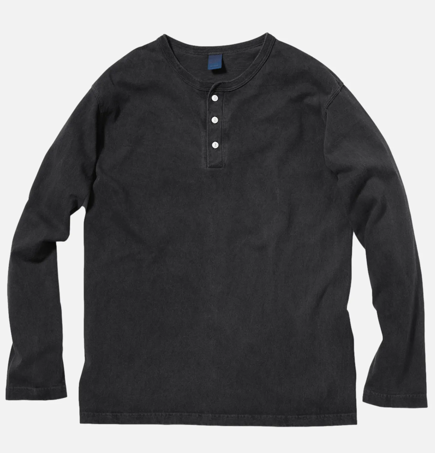 Ls Henley Tee Black