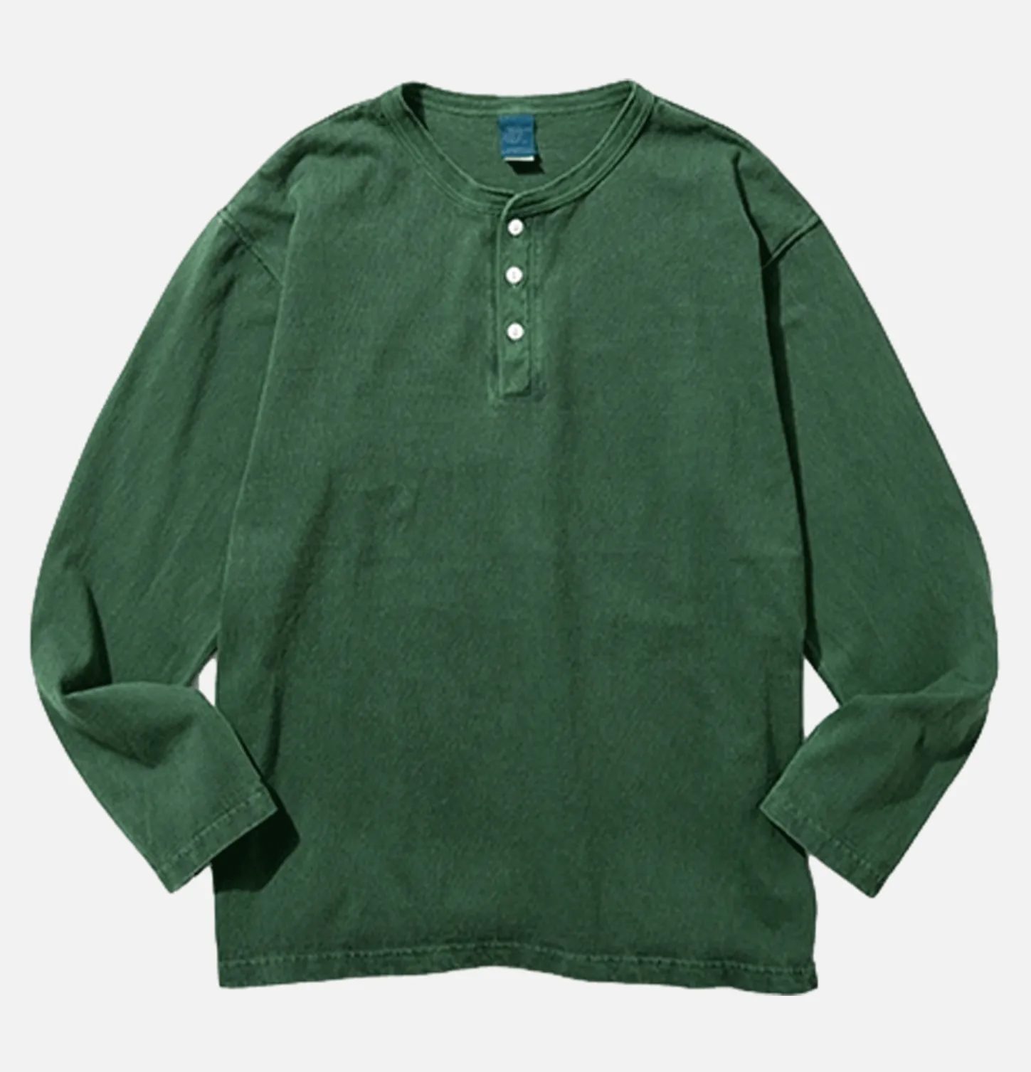 Ls Henley Tee Dark Green