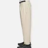 One Tuck Ankle Pants Beige