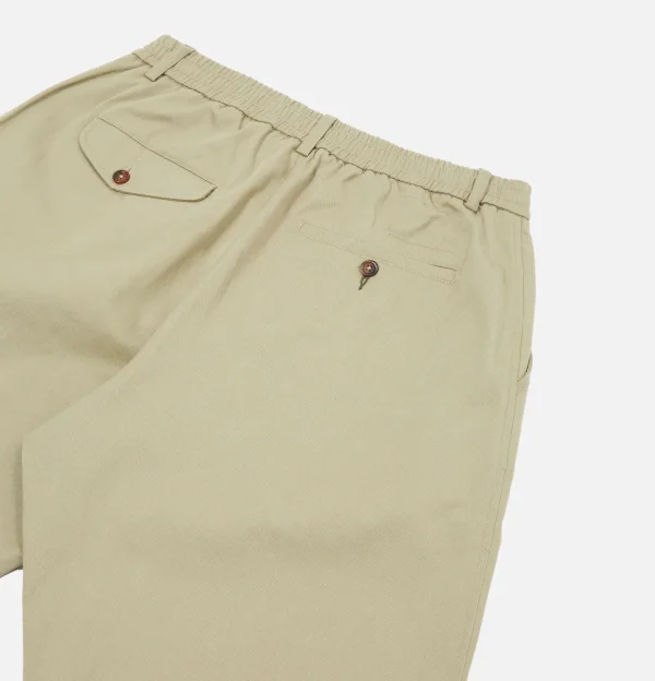 Pleated Track Pant Stone