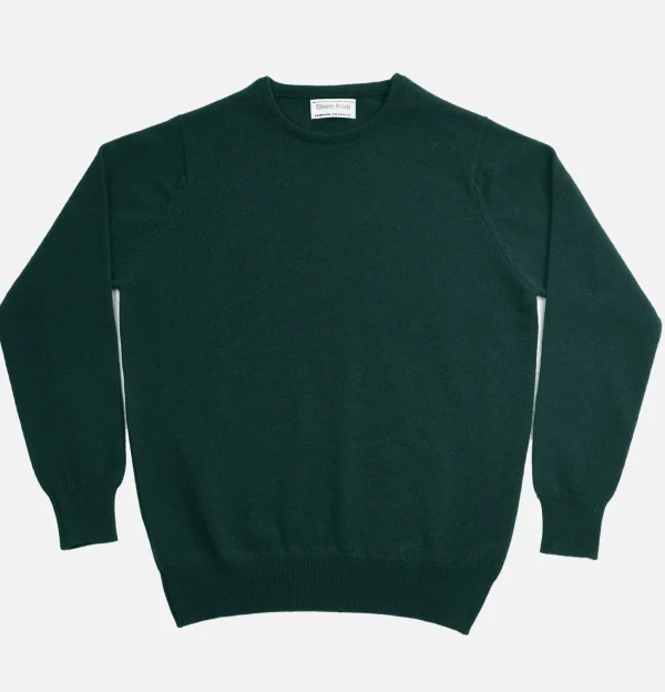 Pull Col Rond Tartan Green