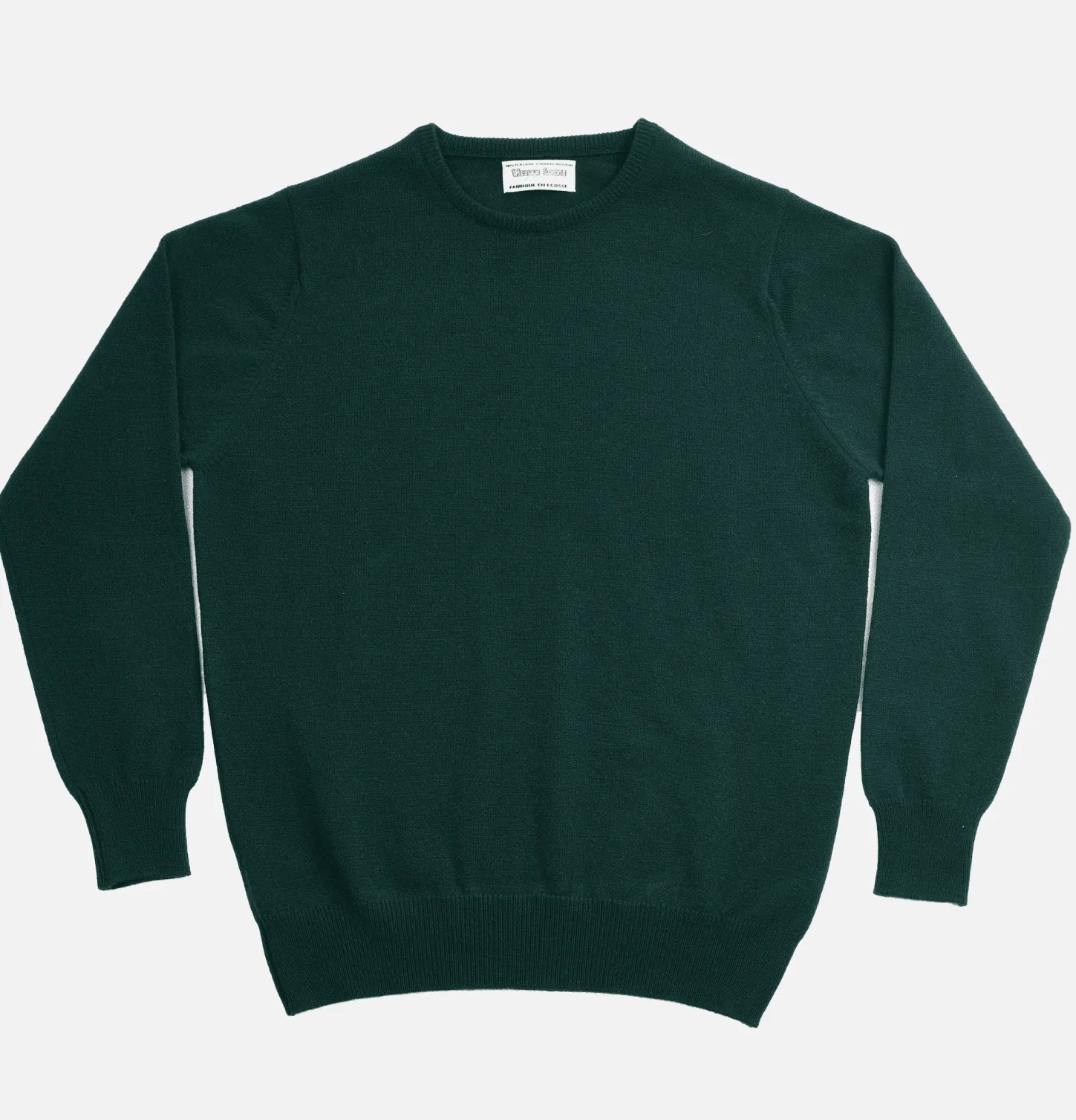 Pull Col Rond Tartan Green