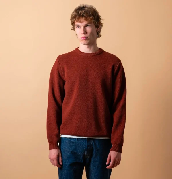 Pull Youri Col Rond Brique