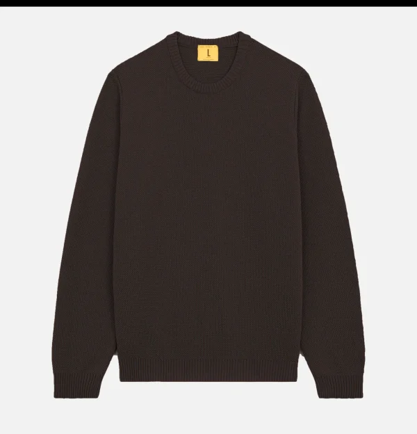 Pull Youri Col Rond Marron