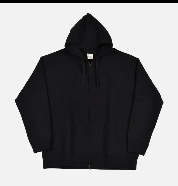 Recycled Cotton Zipup Hoodie Black