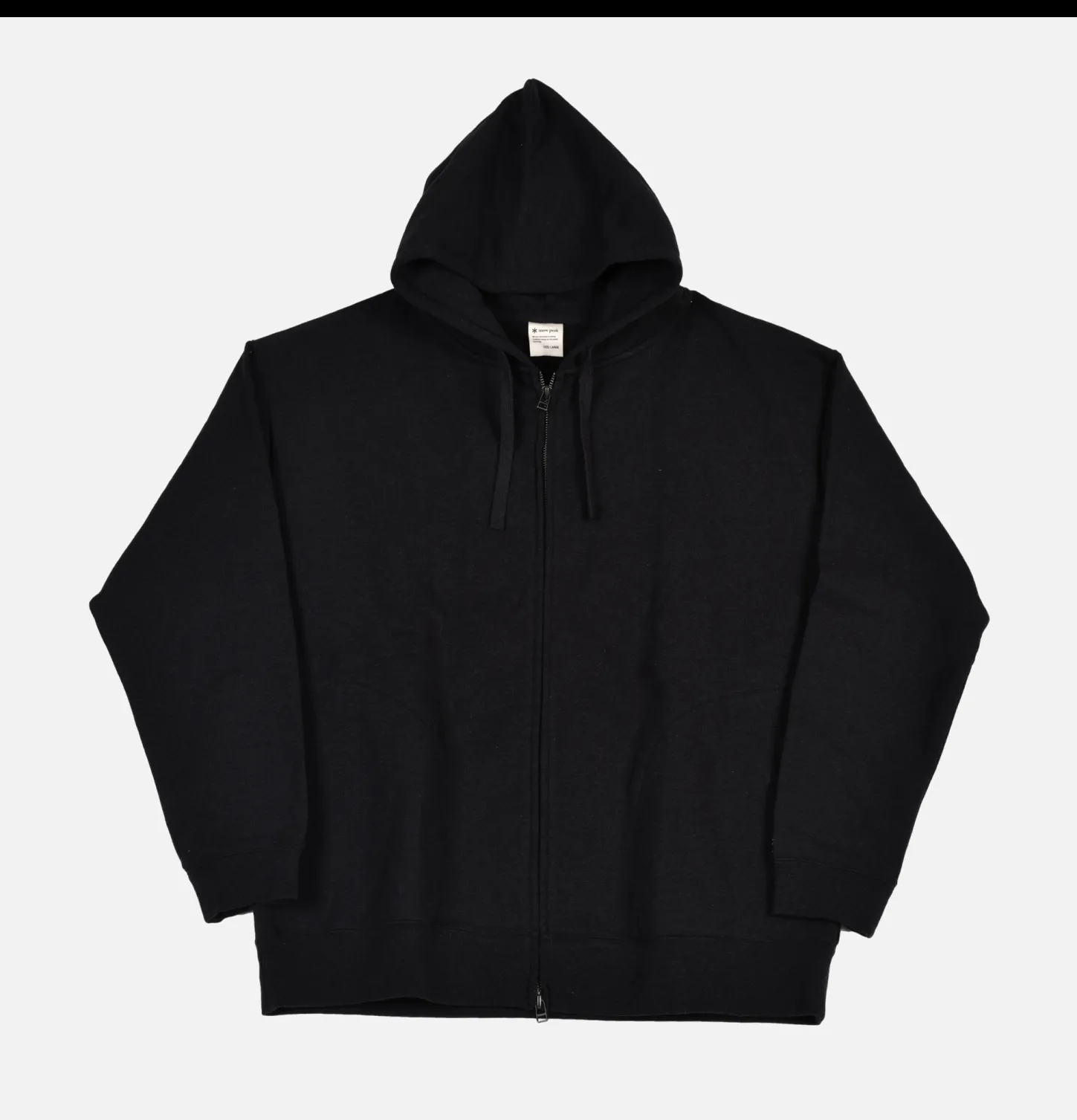 Recycled Cotton Zipup Hoodie Black