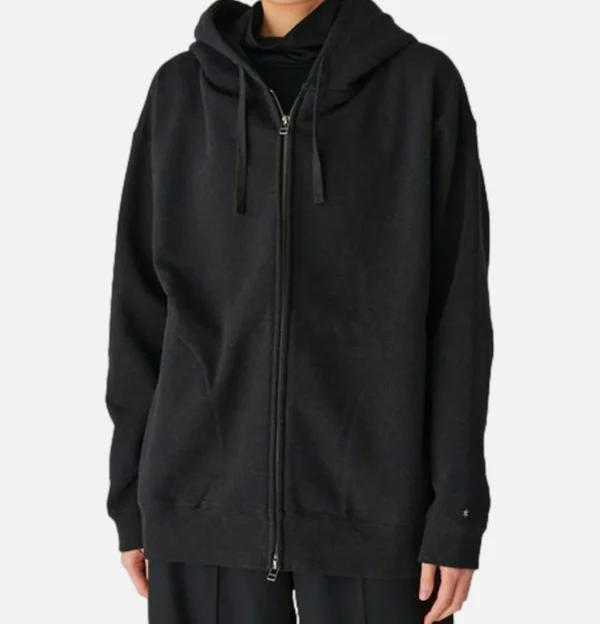 Recycled Cotton Zipup Hoodie Black