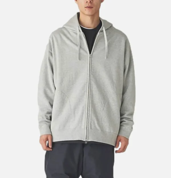 Recycled Cotton Zipup Hoodie Grey