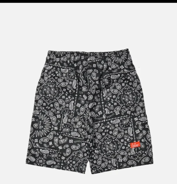 Short Front Pocket Paisley Noir