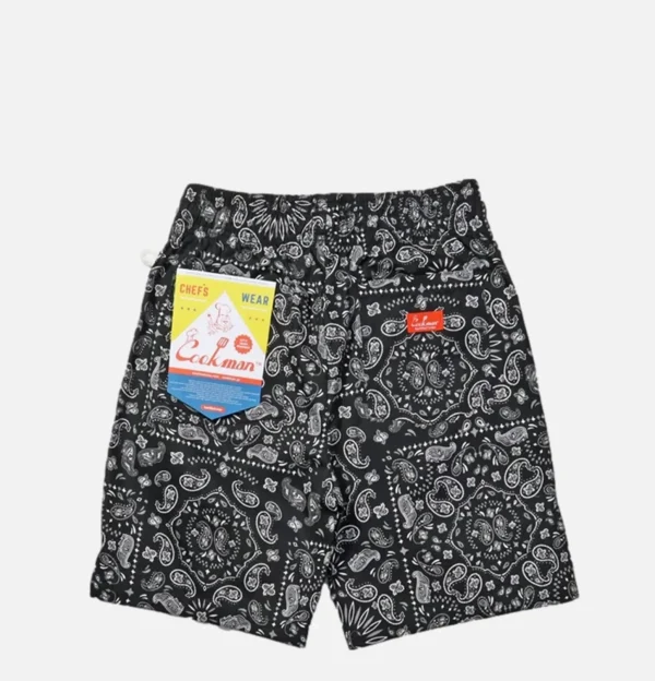 Short Front Pocket Paisley Noir