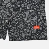 Short Front Pocket Paisley Noir