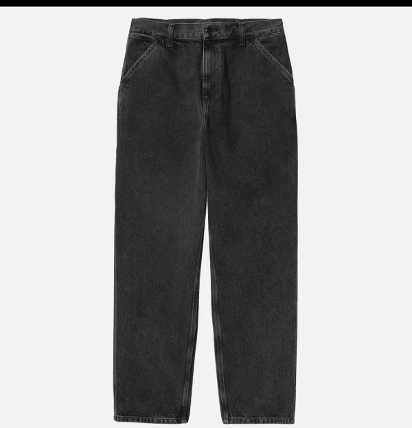 Single Knee Pant Denim Noir Stone Washed