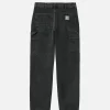 Single Knee Pant Denim Noir Stone Washed